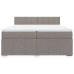 vidaXL Sommier à lattes de lit avec matelas Taupe 200x200 cm Tissu