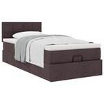vidaXL Cadre de lit ottoman avec matelas marron foncé 80x200 cm tissu