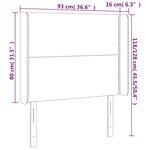 vidaXL Tête de lit à LED Gris clair 93x16x118/128 cm Velours