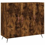 vidaXL Buffet chêne fumé 90x34x80 cm bois d'ingénierie