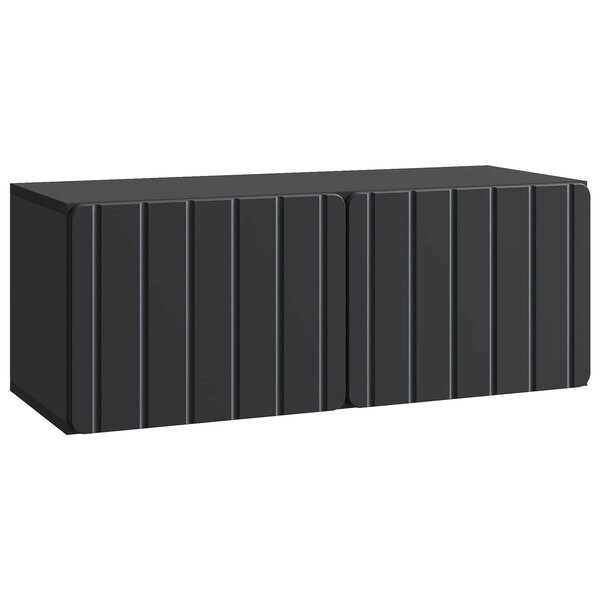 vidaXL Meuble TV mural 78 5 x 31 x 30 cm Noir Bois d'ingénierie
