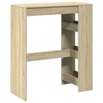vidaXL Table de bar avec étagères chêne sonoma bois d'ingénierie