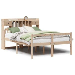 vidaXL Lit bibliothèque sans matelas 140x200 cm bois massif de pin