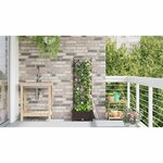 vidaXL Bac à fleurs avec Treillis Marron 40 x 40 x 125.5 cm PP