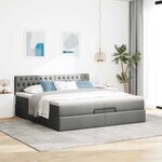 VidaXL Cadre de lit ottoman avec matelas gris foncé 200x200 cm tissu