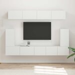 vidaXL Ensemble meuble TV Montage mural 5 Pièces Blanc Bois d'ingénierie