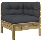 vidaXL Salon de jardin avec coussins 12 Pièces bois de pin imprégné