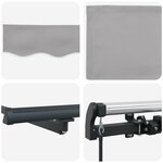 vidaXL Auvent gris clair Manuel Gris clair 450 × 300 cm tissu