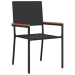 vidaXL Set de repas de jardin 7 pièces Noir Rattan Poly