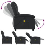 vidaXL Fauteuil de massage inclinable électrique noir cuir véritable