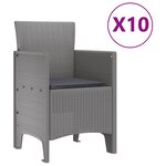 vidaXL Ensemble de salle à manger pour jardin 11 Pièces Gris clair