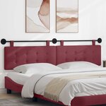 vidaXL Tête de lit suspendue Bordeaux Tissu