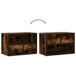 vidaXL Meuble TV chêne fumé 60x31x39 5 cm bois d'ingénierie et métal