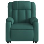 vidaXL Fauteuil inclinable de massage électrique Vert foncé Tissu