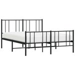 vidaXL Cadre de lit métal sans matelas avec pied de lit noir 120x190cm