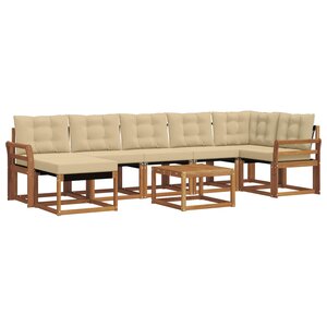 vidaXL Ensemble de canapés d'extérieur 8 pc Naturel et Beige