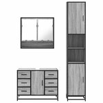 vidaXL Ensemble de meubles de salle de bain 3 Pièces Sonoma gris