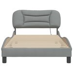 vidaXL Cadre de lit avec LED sans matelas Hvar gris clair 100x200 cm tissu