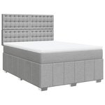 vidaXL Sommier à lattes de lit avec matelas Gris clair 140x200cm Tissu