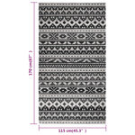 vidaXL Tapis à tissage plat d'extérieur 115x170 cm Gris foncé