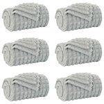 vidaXL Couvertures à jeter 6 Pièces Gris 240 x 220 cm Toison
