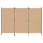 vidaXL Paravent à 3 panneaux Beige 260 x 180 cm Tissu