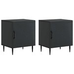 vidaXL Cabinet de chevet 2 Pièces Noir 43 x 34 5 x 50 cm