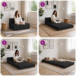 vidaXL Canapé-lit pliable Noir 70 x 72 x 60 cm Tissu