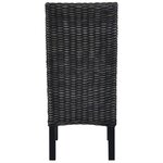 vidaXL Chaises à manger lot de 4 noir rotin Kubu et bois de manguier