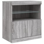 vidaXL Buffet avec lumières LED sonoma gris 142 5x37x67 cm