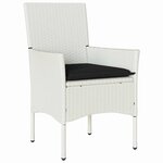 vidaXL Ensemble de salle à manger pour jardin 5 Pièces Blanc Poly rotin