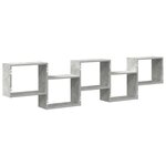 vidaXL Étagère cube murale 5 compartiments gris béton bois ingénierie