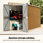 vidaXL Abri de jardin mural marron 118 x 288 x 178 cm Acier galvanisé