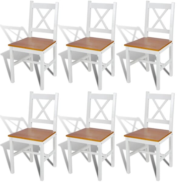 vidaXL Chaises à manger lot de 6 blanc pinède