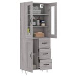 vidaXL Buffet haut Sonoma gris 69 5x34x180 cm Bois d'ingénierie