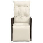 vidaXL Chaises inclinables de jardin lot de 2 et coussins marron rotin