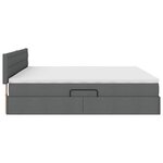 vidaXL Lit avec rangement et matelas Gris foncé 200 x 200 cm