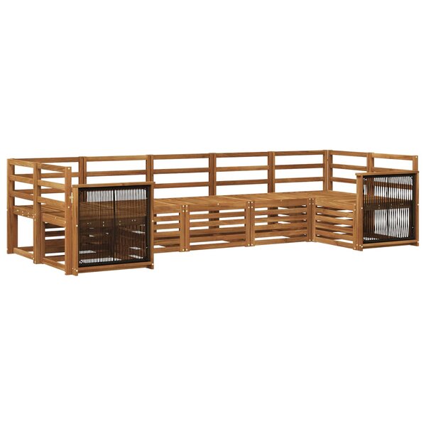 vidaXL Ensemble de canapé d'angle 6 Pièces Naturel Bois d'Acacia Massif