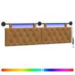 vidaXL Tête de lit suspendue Marron Velours