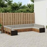 vidaXL Ensembles de canapés avec coussin 10 Pièces Bois d'Acacia Massif