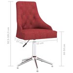 vidaXL Chaises pivotantes à manger lot de 4 Rouge bordeaux Tissu