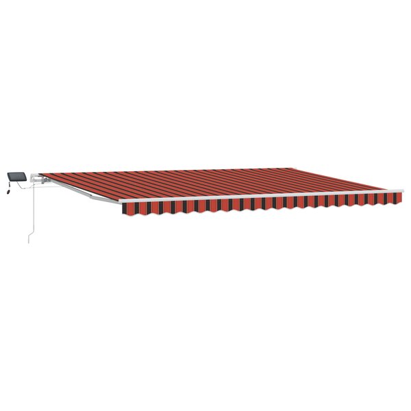 vidaXL Auvent rétractable manuel avec LED en orange et marron  500x350 cm