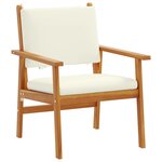 vidaXL Chaise de jardin avec coussin 2 Pièces Marron Bois d'acacia massif
