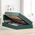 vidaXL Lit de Rangement avec matelas Vert foncé 120 x 200 cm Velours