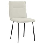vidaXL Chaises à manger lot de 2 Crème Velours