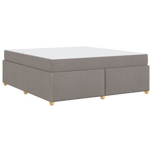 vidaXL Cadre de lit avec matelas Taupe 180 x 200 cm tissu