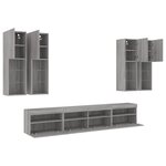 vidaXL Ensemble de meubles TV muraux 7 Pièces et lumières LED sonoma gris