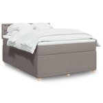 vidaXL Sommier à lattes de lit avec matelas Taupe 160x200 cm Tissu