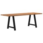 vidaXL Table à manger et bord naturel bois massif chêne rectangulaire