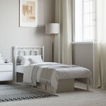 vidaXL Cadre de lit métal sans matelas avec tête de lit blanc 80x200cm